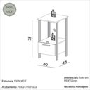 Ver imagem 3 de Mesa Apoio Industrial 40cm com 1 Gaveta Dalla Costa 100% Mdf Cor:freijó com Preto Fosco
