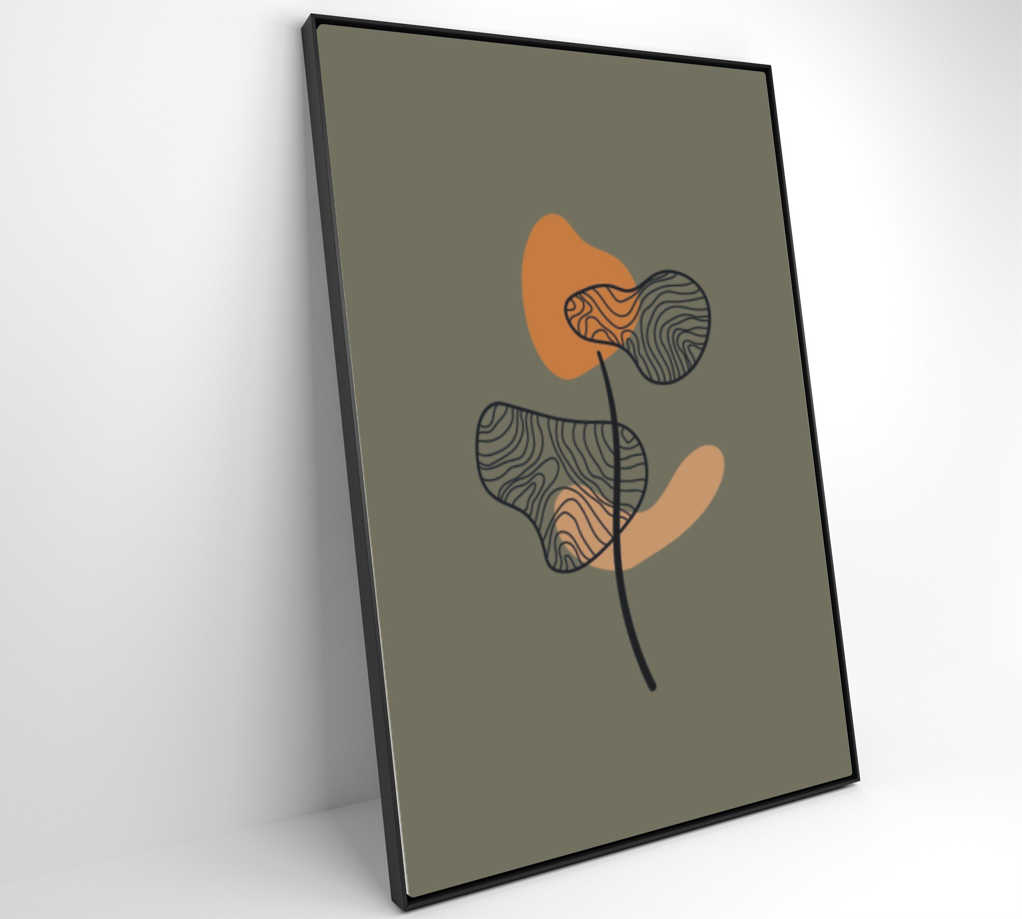 QUADRO ABSTRATO FLORES 2 - 40x60 cm - Tecido Canvas - 5