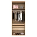 Ver imagem 3 de Guarda Roupa Modular 2 Portas com Gavetas MDF 90 cm Lotus Belmax:Carvalho