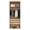 Guarda Roupa Modular 2 Portas com Gavetas MDF 90 cm Lotus Belmax:Carvalho - 3