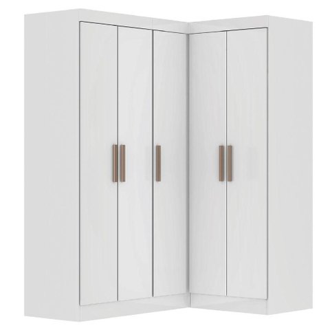 Guarda Roupas Modulado de Canto Madrid com 5 Portas Maxel Branco