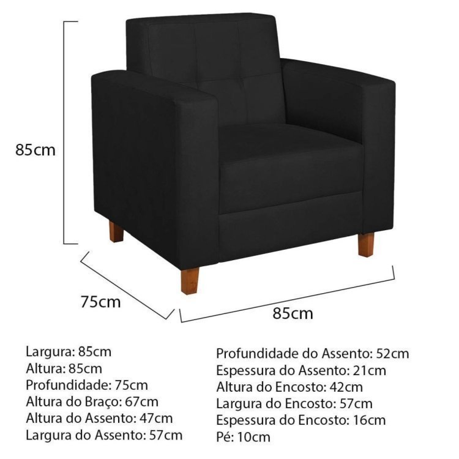Kit Sofá 180cm e Poltrona em Suede Dallas - 6