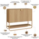 Ver imagem 5 de Sapateira Vertical para Hall de Entrada e Prateleira Decorativa Industrial Alek A03 Hanover Dourado