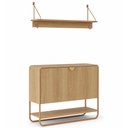 Ver imagem 2 de Sapateira Vertical para Hall de Entrada e Prateleira Decorativa Industrial Alek A03 Hanover Dourado