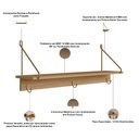 Ver imagem 6 de Sapateira Vertical para Hall de Entrada e Prateleira Decorativa Industrial Alek A03 Hanover Dourado