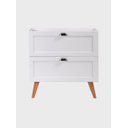 Ver imagem 4 de Gabinete para Banheiro com Tampo Cuba e Espelheira Organica 80cm Retro Mdf Branco Milano - On Móveis