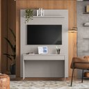 Ver imagem 2 de Escrivaninha Suspensa com Painel Para TV de 55" NT 2100 1 Gaveta 129,6cm Off White Tx