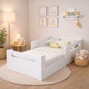 Ver imagem 3 de Cama Infantil Montessoriana para Quarto de Criança em Mdf com Proteção Lateral e Colchão