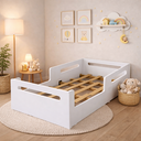 Ver imagem 4 de Cama Infantil Montessoriana para Quarto de Criança em Mdf com Proteção Lateral e Colchão