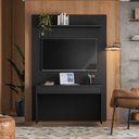 Ver imagem 2 de Escrivaninha Suspensa com Painel Para TV de 55" NT 2100 1 Gaveta 129,6cm Preto Tx