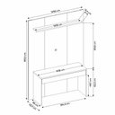 Ver imagem 3 de Escrivaninha Suspensa com Painel Para TV de 55" NT 2100 1 Gaveta 129,6cm Preto Tx