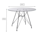 Ver imagem 2 de Mesa Eiffel Redonda 110cm Tampo De Vidro Com Base De Ferro Preto