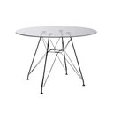Ver imagem 1 de Mesa Eiffel Redonda 110cm Tampo De Vidro Com Base De Ferro Preto