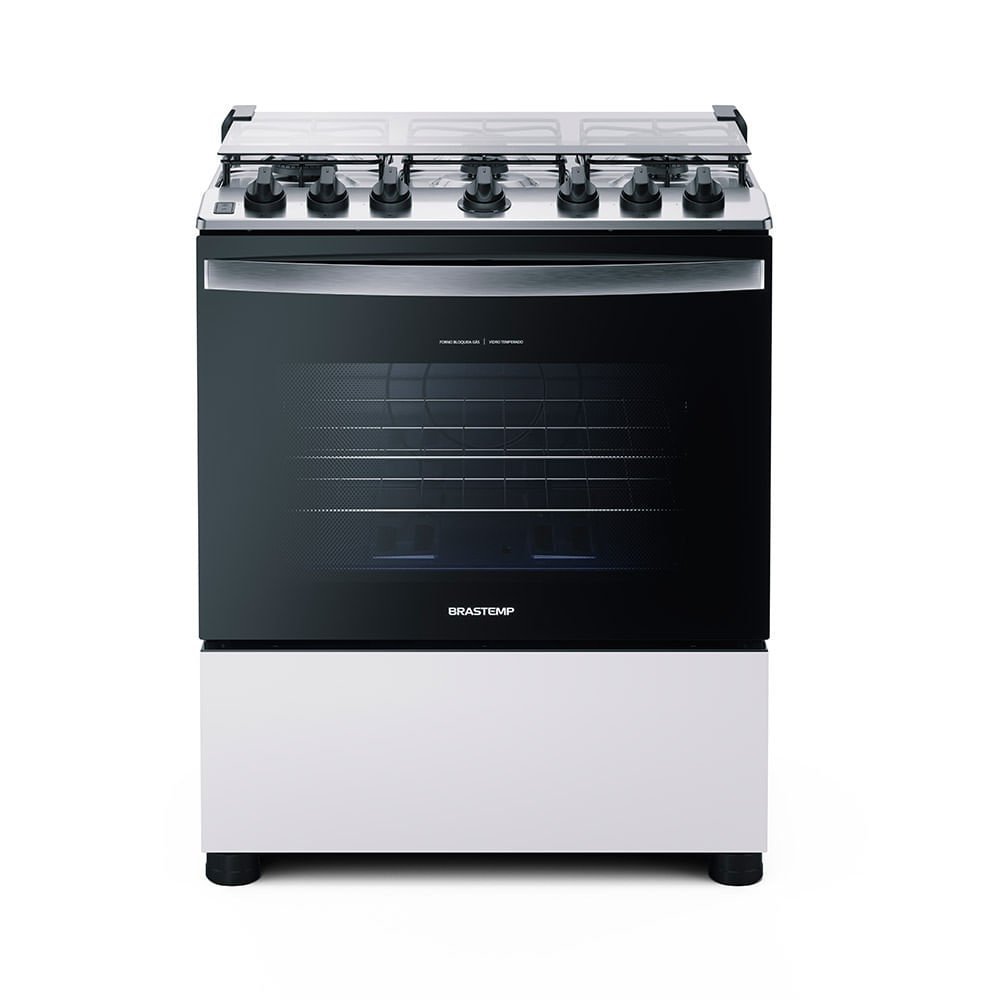Fogão Brastemp 6 Bocas com Botões Removíveis e Exclusivo Aro Protetor Branco Bfs6ncb – Bivolt - 1