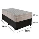 Ver imagem 4 de Cama Box Baú Suede Solteiro + Colchão Sereneprime Molas Ensacadas 88x188x69 Preto