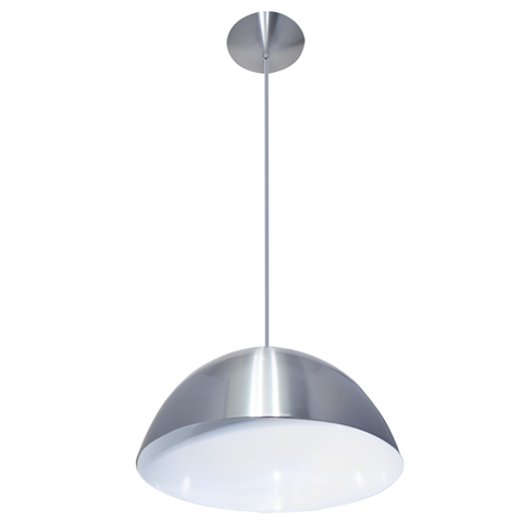 Pendente Meia Bola 40cm Metal Escovado Stilo Lustres