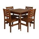 Ver imagem 1 de Conjunto Mesa de Jantar Quadrada com 4 Cadeiras em Madeira Maciça Garden Jatobá