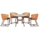 Ver imagem 1 de Mesa com 4 Cadeiras e Noronha Estofado 9 Trama Original Terra Cota
