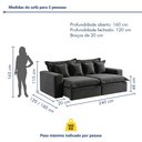 Ver imagem 3 de Sofá 4 Lugares Retrátil 240cm com Almofadas Lisboa