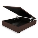 Ver imagem 1 de Cama Box Baú Casal Marrom Luxo Suede 138x188x41