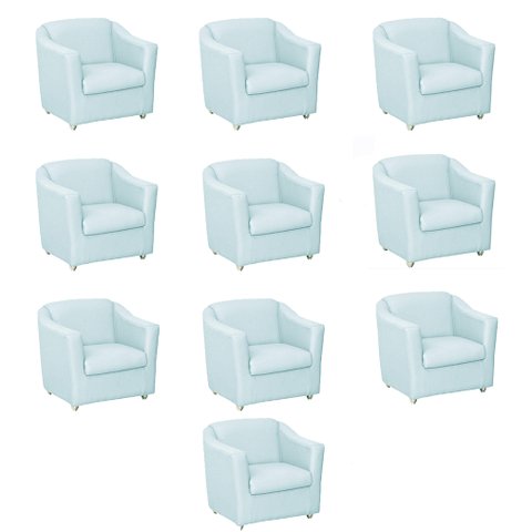Kit 10 Poltronas Decorativa Bia Matérial Sintético Branco - Twdecora