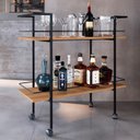 Ver imagem 2 de Carrinho Bar Industrial com Rodizios P1036 Mell Preto Pp Milani Store