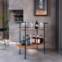 Ver imagem 7 de Carrinho Bar Industrial com Rodizios P1036 Mell Preto Pp Milani Store