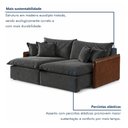 Ver imagem 4 de Sofá Retrátil 2 Lugares 174cm Pillow Top e Pés em Madeira Maciça Hamburgo
