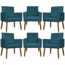 Ver imagem 1 de Kit 6 Poltronas Decorativas Mari - Azul-marinho Suede