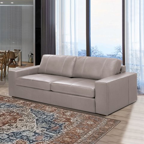 Sofá Decorativo Agatha 2 Lugares Sala de Estar 150cm Pés em Madeira Couro Avelã G88 - Gran Belo