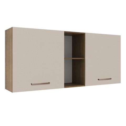 Armário Aéreo 150 Cm 2 Portas e 2 Nichos Rustic/crema Agata Madesa