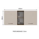 Ver imagem 3 de Armário Aéreo 150 Cm 2 Portas e 2 Nichos Rustic/crema Agata Madesa