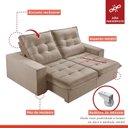 Ver mais imagens de Sofá Retrátil e Reclinável 2 Lugares 210cm Pés em Madeira Maciça Santorini  