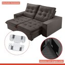 Ver imagem 6 de Sofá Retrátil e Reclinável 2 Lugares 210cm Pés em Madeira Maciça Santorini  