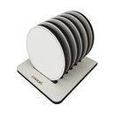 Ver imagem 1 de Porta Copos Madeira Mesa Jantar Cozinha Bar 6 Unidades Circular Branco/Preto