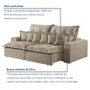 Ver mais imagens de Sofá Retrátil e Reclinável 210cm com 6 Almofadas Dubai