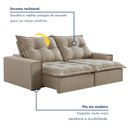 Ver imagem 6 de Sofá Retrátil e Reclinável 210cm com 6 Almofadas Dubai