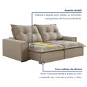 Ver imagem 7 de Sofá Retrátil e Reclinável 210cm com 6 Almofadas Dubai