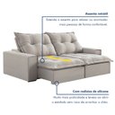 Ver imagem 7 de Sofá Retrátil e Reclinável 210cm com 6 Almofadas Dubai 