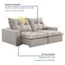 Ver imagem 6 de Sofá Retrátil e Reclinável 210cm com 6 Almofadas Dubai 