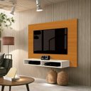 Ver imagem 2 de Painel FX 1,20m Para TV Até 43'' Com Nichos Para Aparelhos e Objetos Cor Cedro/Off White EDN MÓVEIS