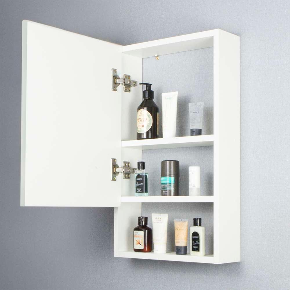 Armário para Banheiro com Espelho Tebas Branco 34cm - 2