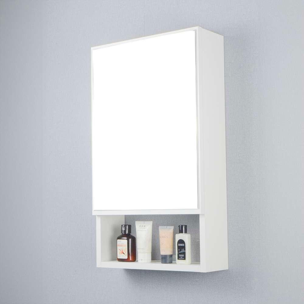 Armário para Banheiro com Espelho Tebas Branco 34cm