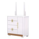 Ver imagem 1 de Cômoda Ilha Bela com Espelho Branco Camarim 4 Gavetas 1 Porta Gaveteiro