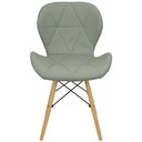 Ver imagem 3 de Cadeira Charles Eames Eiffel Slim Wood Estofada - Cinza
