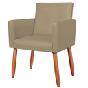 Ver imagem 1 de Poltrona Decorativa para Recepção Comercial Tecido Corano Premium Estrutura Resistente Base Fixa