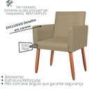 Ver imagem 3 de Poltrona Decorativa para Recepção Comercial Tecido Corano Premium Estrutura Resistente Base Fixa