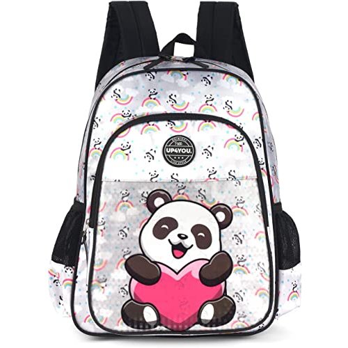 Mochila Escolar Infantil para Meninas com 4 Rodinhas 360° - Panda - Up4You