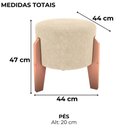 Ver imagem 3 de Puff Decorativo para Sala Luxo 44x44 Cm Boucle F492 Natural Milani Store
