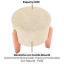 Ver imagem 5 de Puff Decorativo para Sala Luxo 44x44 Cm Boucle F492 Natural Milani Store